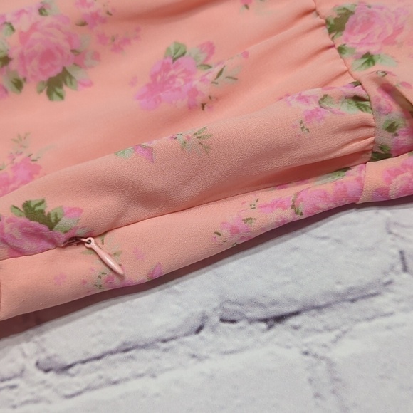 Loveshackfancy Target Womens Dress Pink Floral Barbie Prairie Fleur Midi Size 14 - Picture 12 of 16